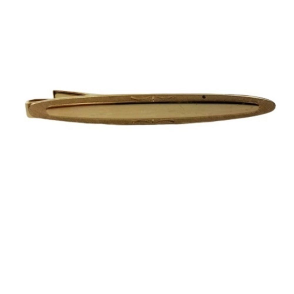 Tie Bar Clip Clasp‎ Gold Tone Big Statement Solid S